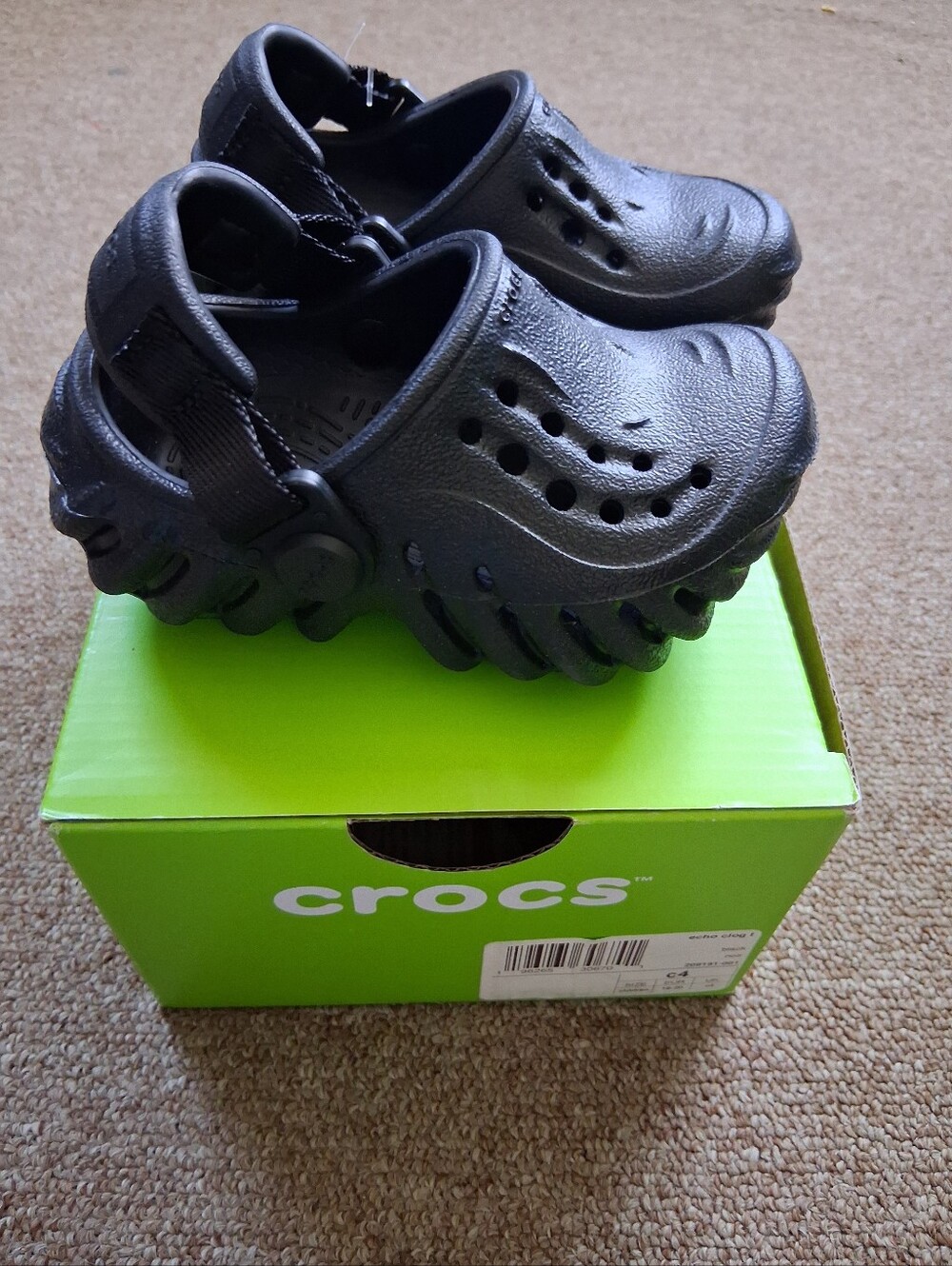 CROCS Infant/Toddler Echo Clog Sandals in Black